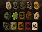 Leaf Collection 4 — botanical soap dishes with independently chosen PLA holder and insert colours