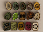Leaf Collection 4 — botanical soap dishes with independently chosen PLA holder and insert colours