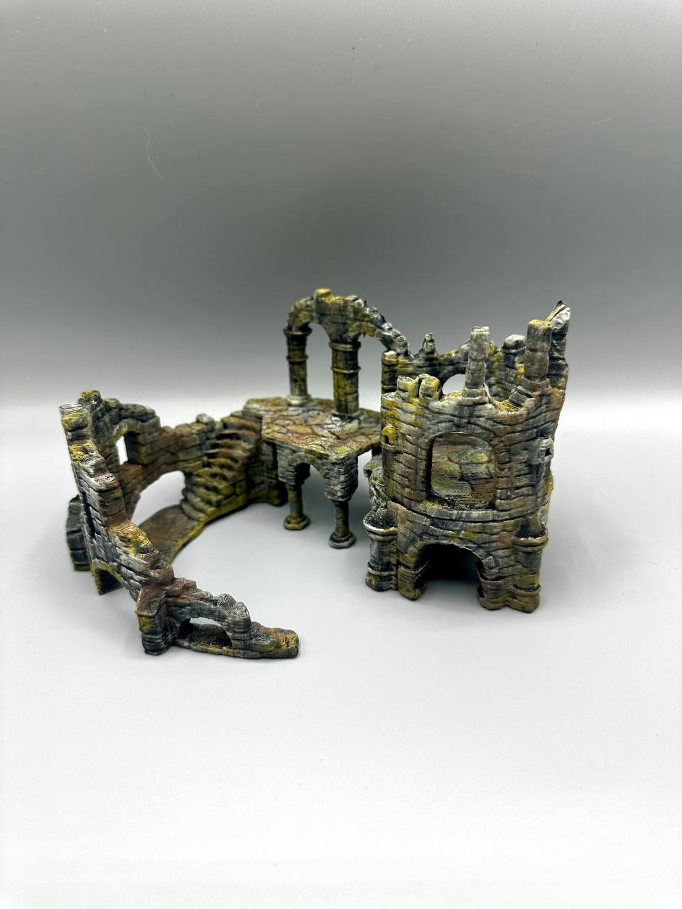 Round Tower Stone Ruins — design reference; supplied unpainted
