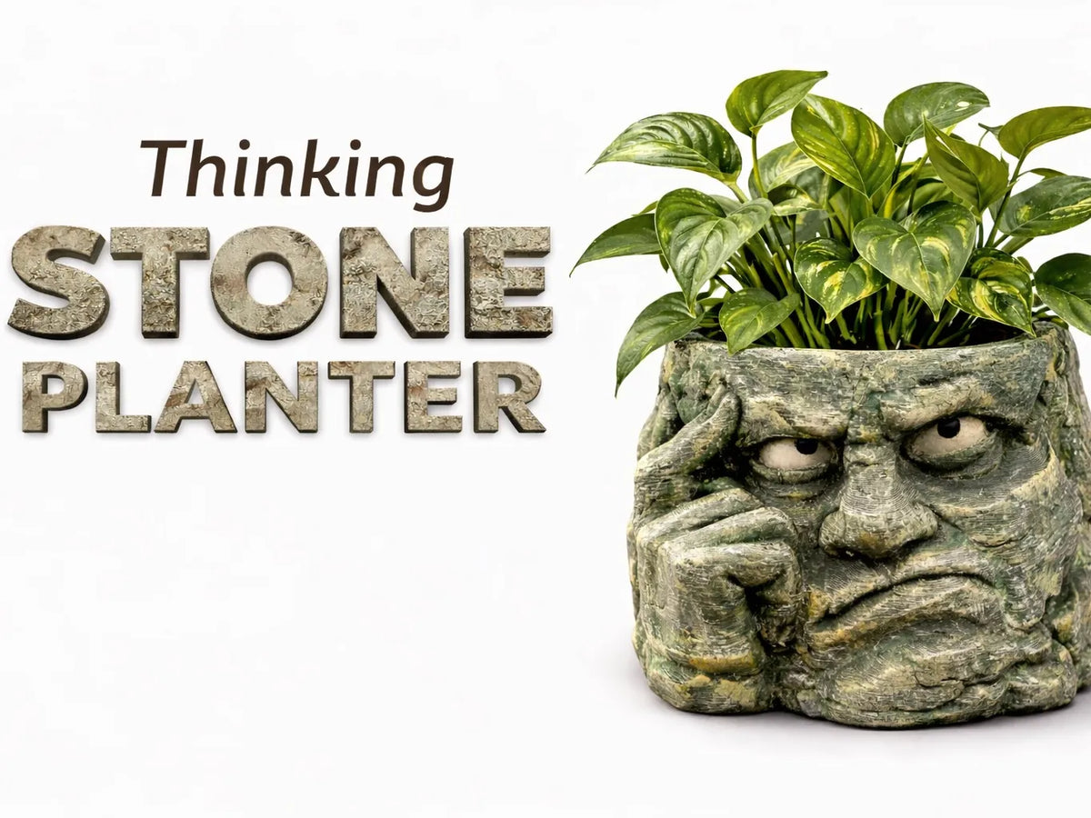 Thinking Stone Planter — licensed product photo; supplied unpainted in your chosen PETG colour