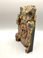 Witch pentagram stone background — designer view 4; supplied unpainted