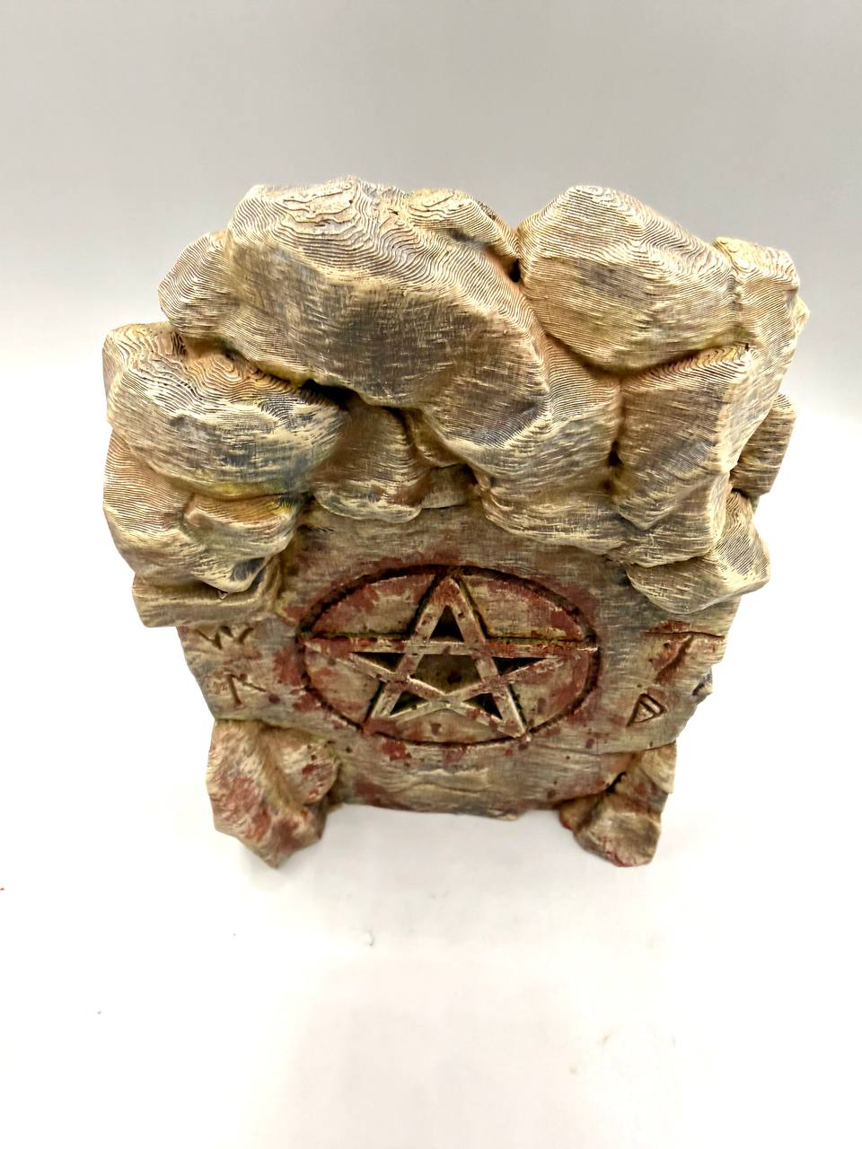 Witch pentagram stone background — designer view 5; supplied unpainted