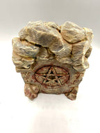 Witch pentagram stone background — designer view 5; supplied unpainted