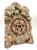 Witch pentagram stone background — designer view 6; supplied unpainted