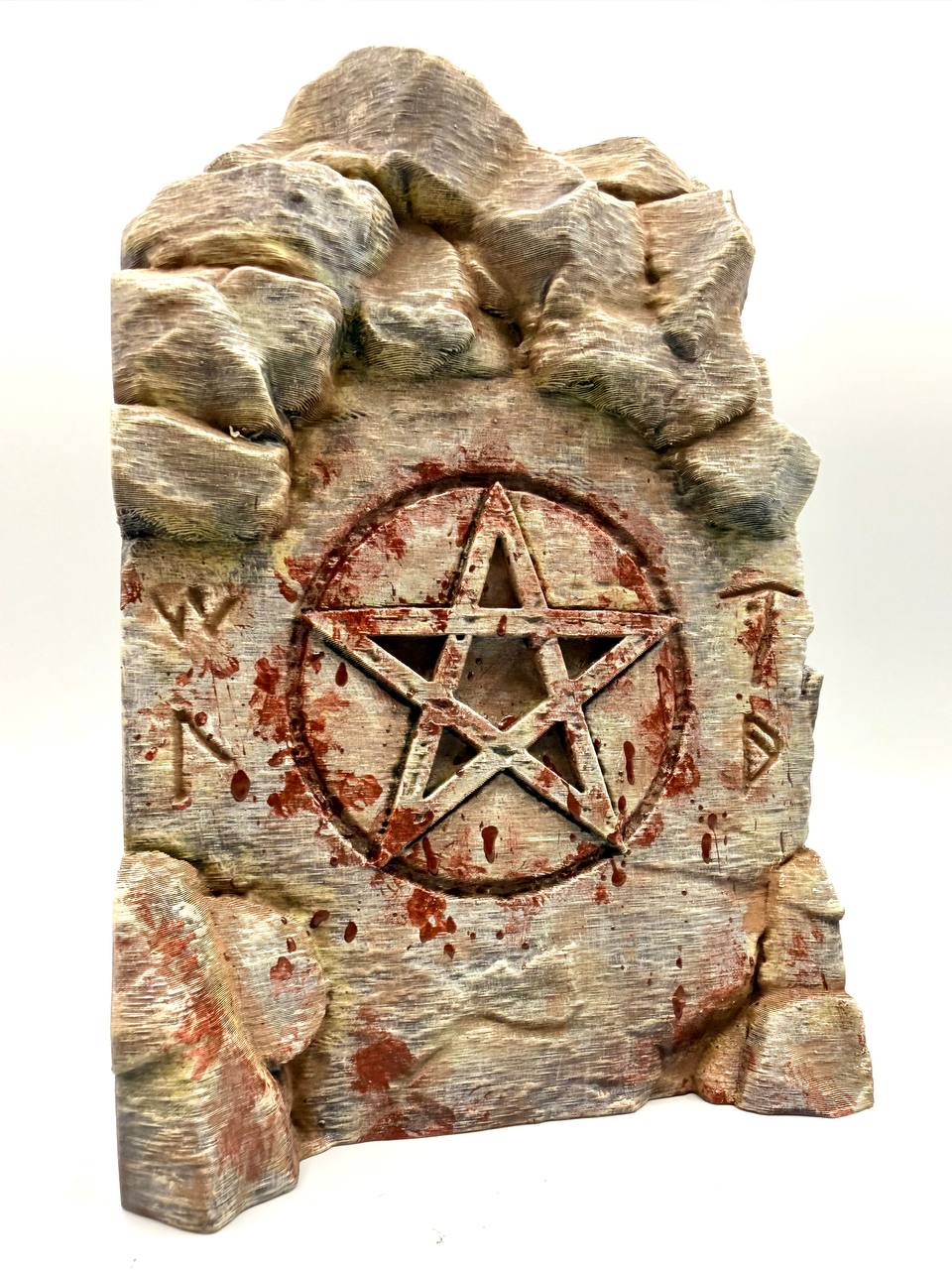 Witch pentagram stone background — designer view 6; supplied unpainted