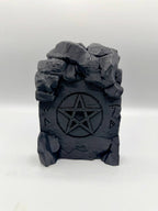 Witch pentagram stone background — designer view 8; supplied unpainted