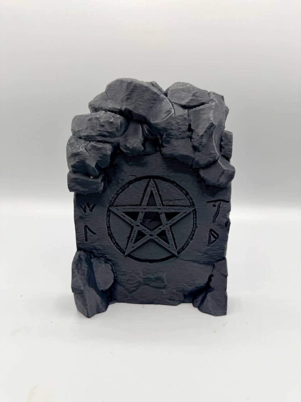 Witch pentagram stone background — designer view 8; supplied unpainted