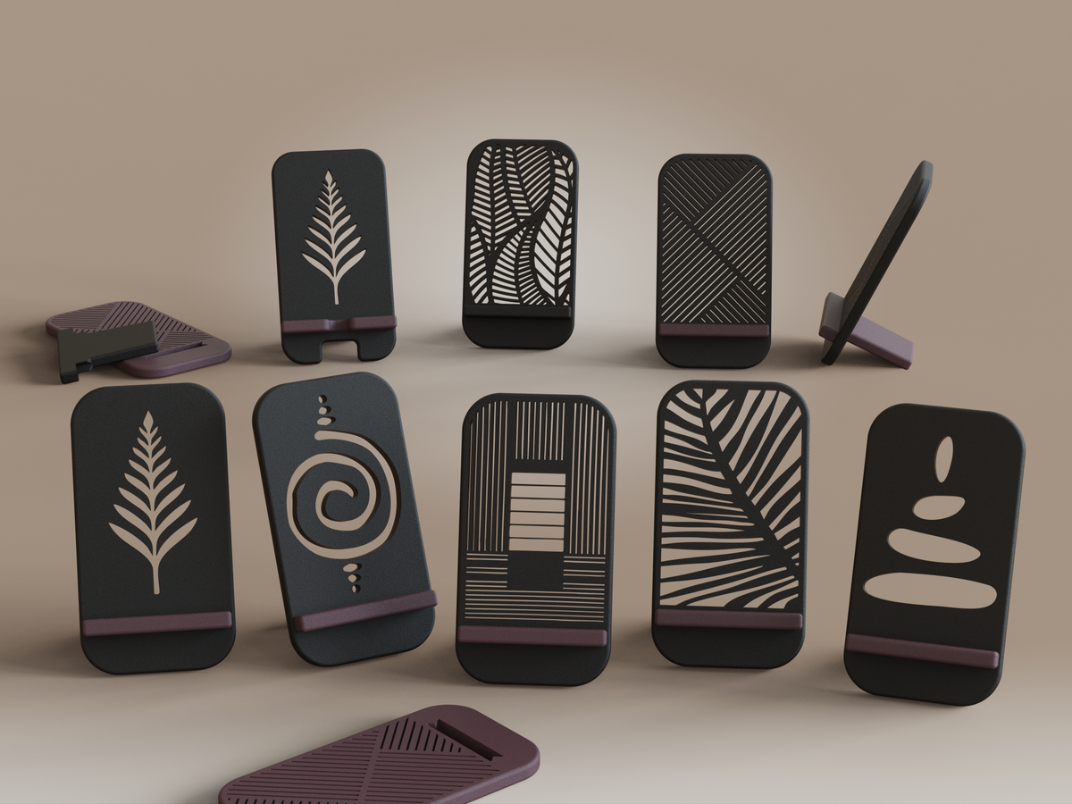 Zen phone-holder collection by Ikigaiform — PLA in your chosen finish and colour