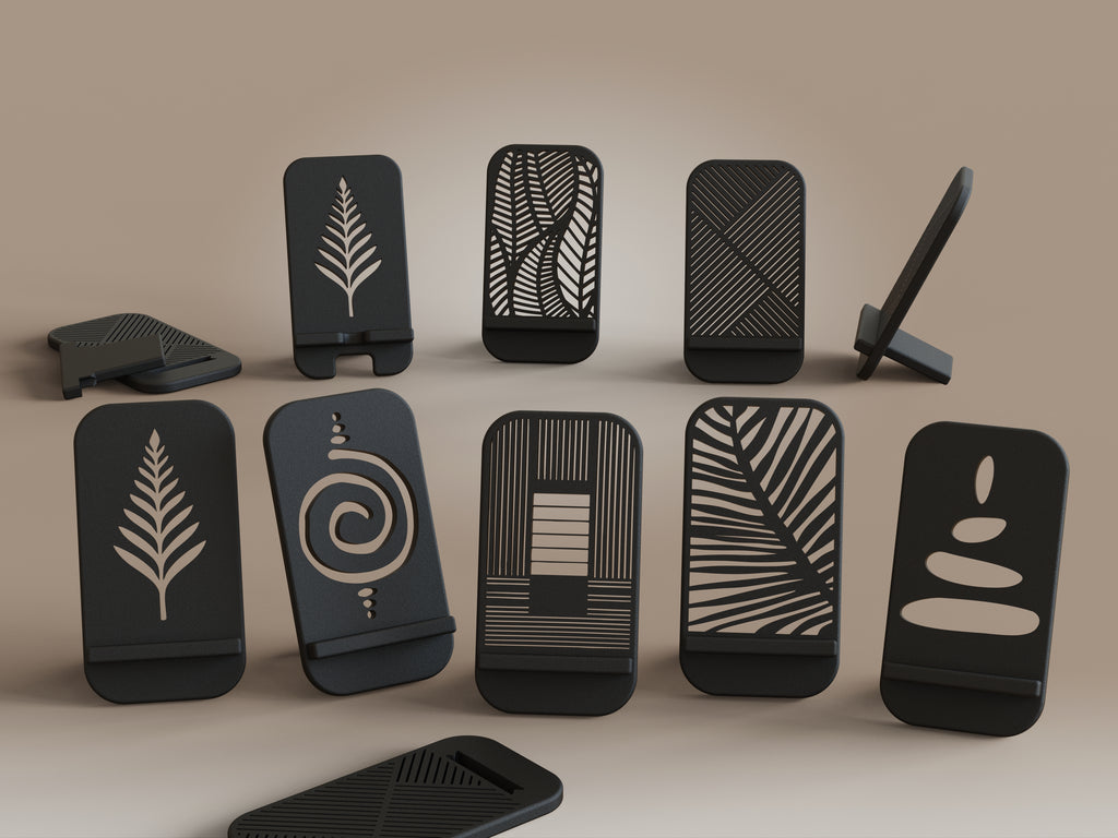 Zen phone-holder collection by Ikigaiform — PLA in your chosen finish and colour
