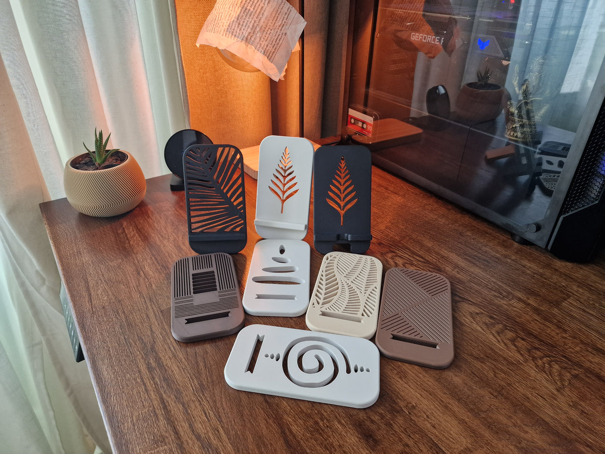 Zen phone-holder collection by Ikigaiform — PLA in your chosen finish and colour