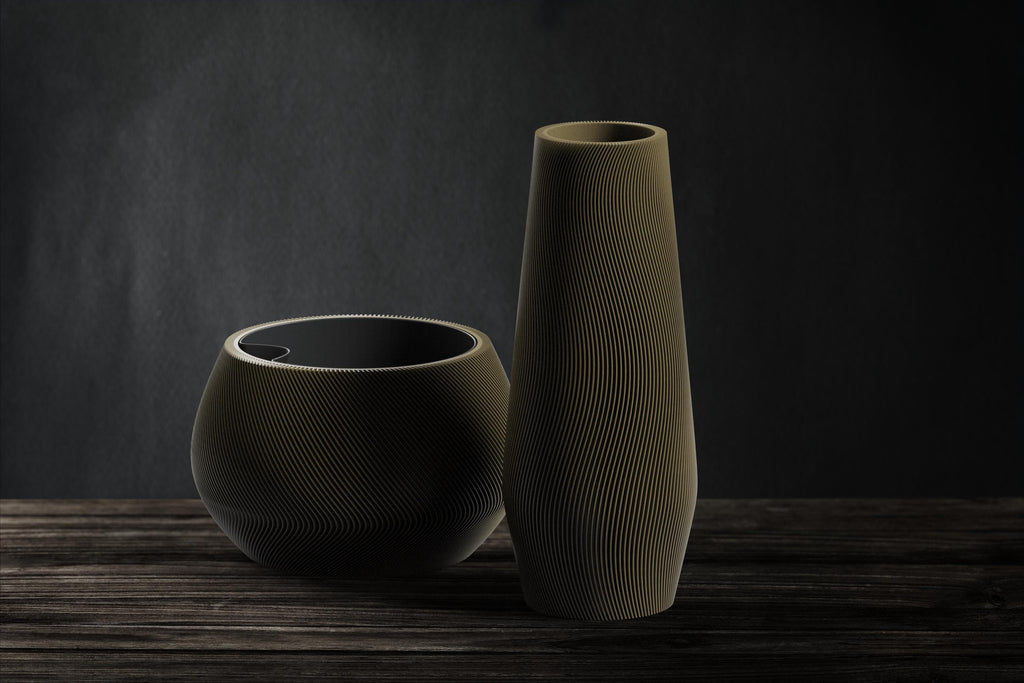 ZenFlow Sculptural Vase, 3D printed in PLA, view 4 of 9