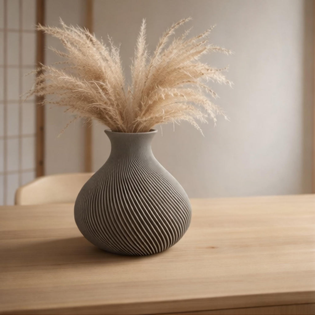 Velvet Petal Sculptural Vase, 3D printed in PLA