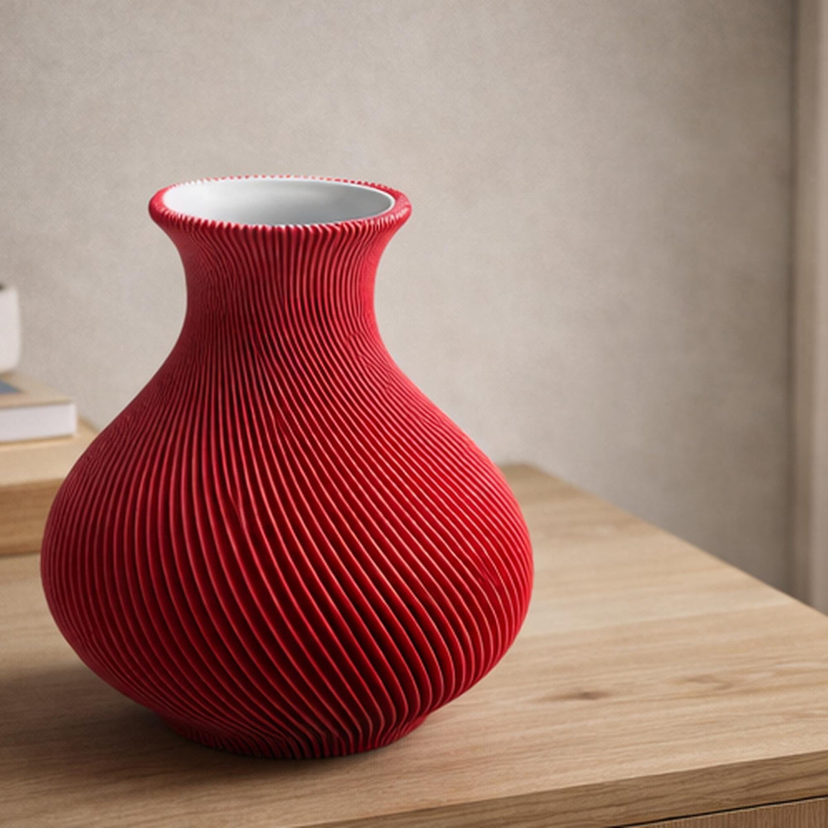 Velvet Petal Sculptural Vase, 3D printed in PLA, view 9 of 12