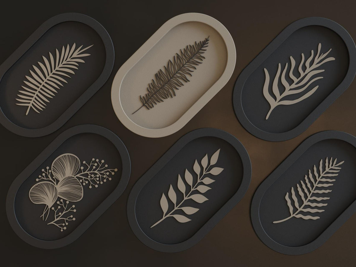 Japandi Leaf Wall Art, 3D printed in PLA Main image