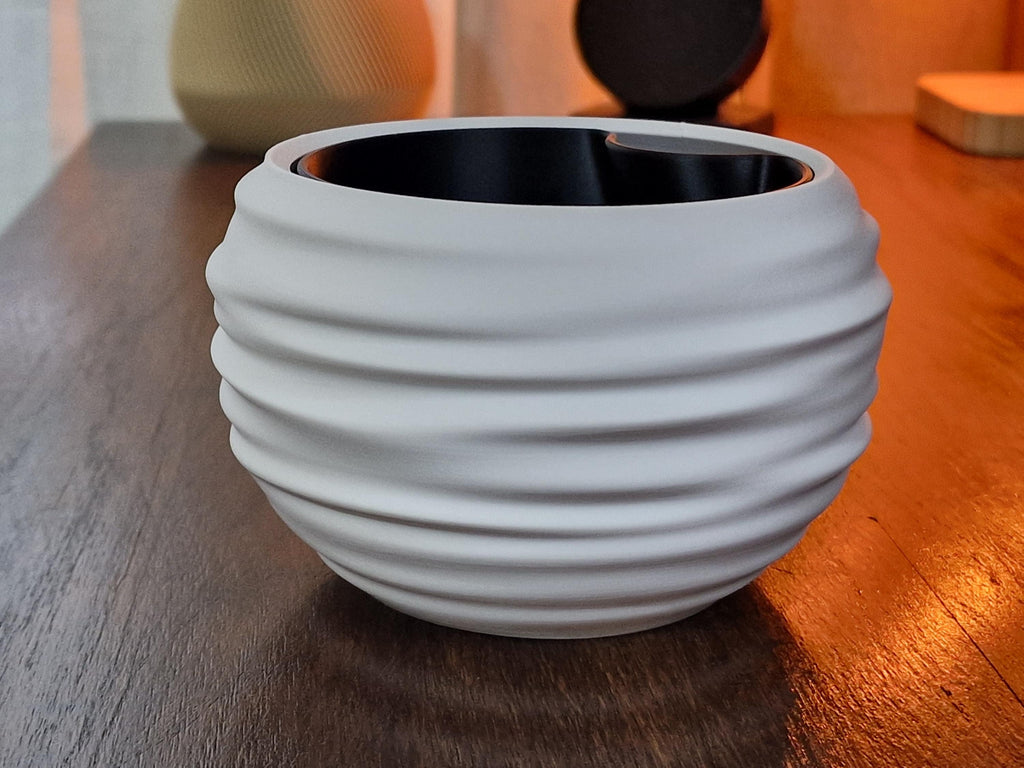 Modern Wave Self-Watering Planter, 3D printed in PLA, view 8 of 10