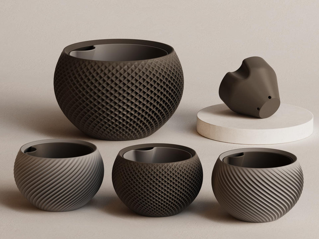 Sfera Self-Watering Planter, Collection 1, 3D printed in PLA, view 3 of 12