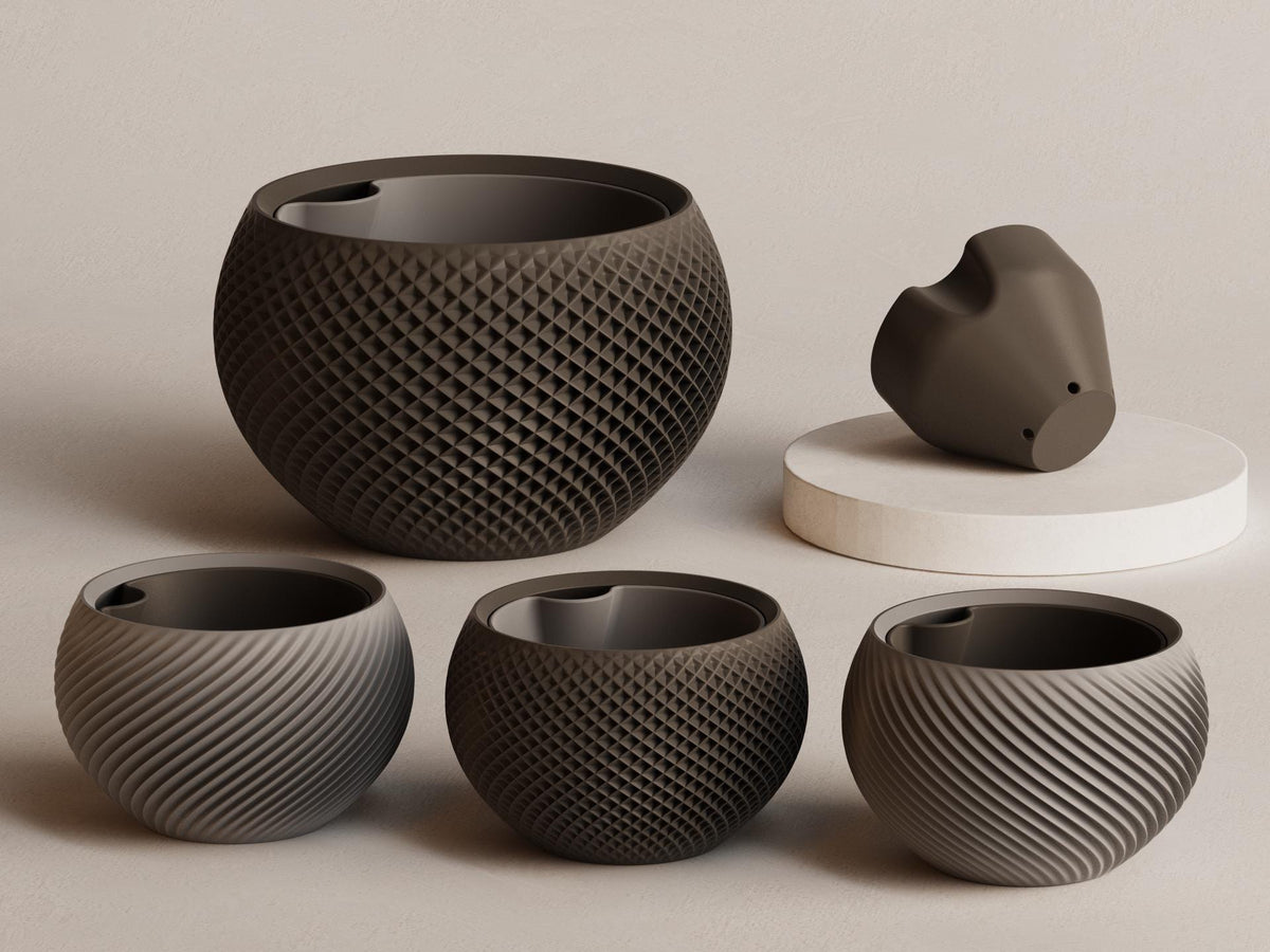 Sfera Self-Watering Planter, Collection 1, 3D printed in PLA, view 3 of 12