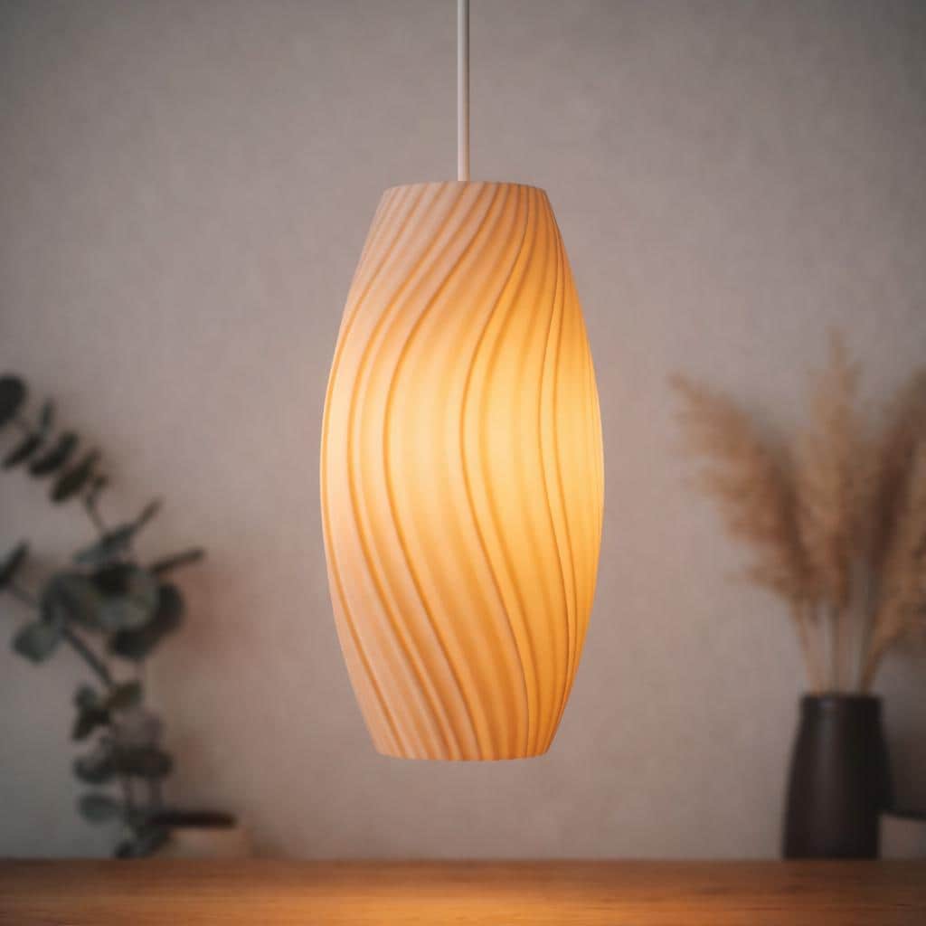 Flow Pendant Lampshade for IKEA STRÅLA, 3D printed in PLA