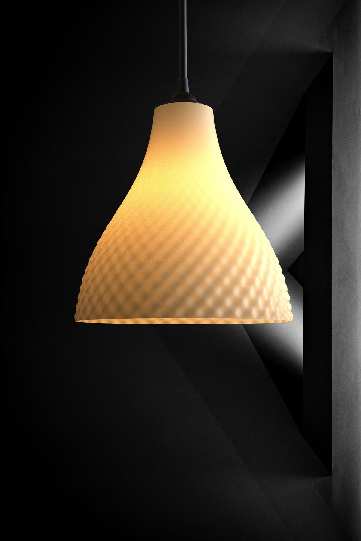 Convexa Pendant Lampshade for IKEA, 3D printed in PLA, view 2 of 10