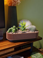 Tri-Space Self-Watering Planter, 3D printed in PLA, view 3 of 14