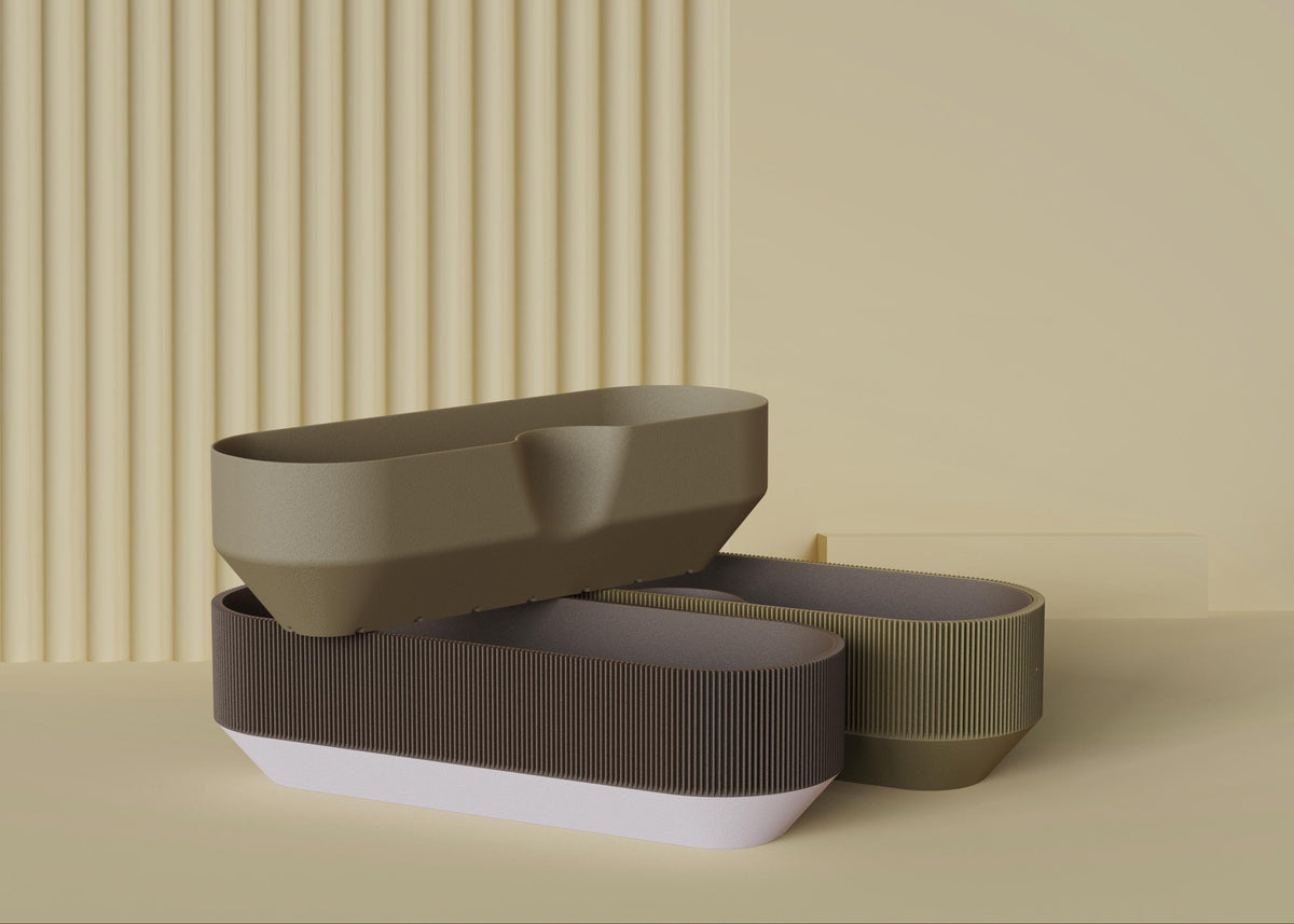 Tri-Space Self-Watering Planter, 3D printed in PLA, view 12 of 14