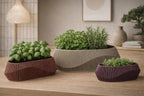 Wave Facade Self-Watering Planter Set, 3D printed in PLA