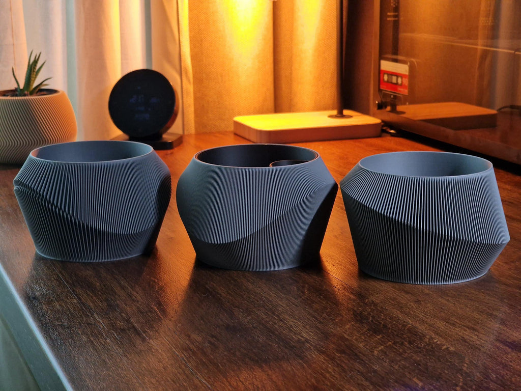 Wavy Facade Self-Watering Planters, 3D printed in PLA, view 2 of 12