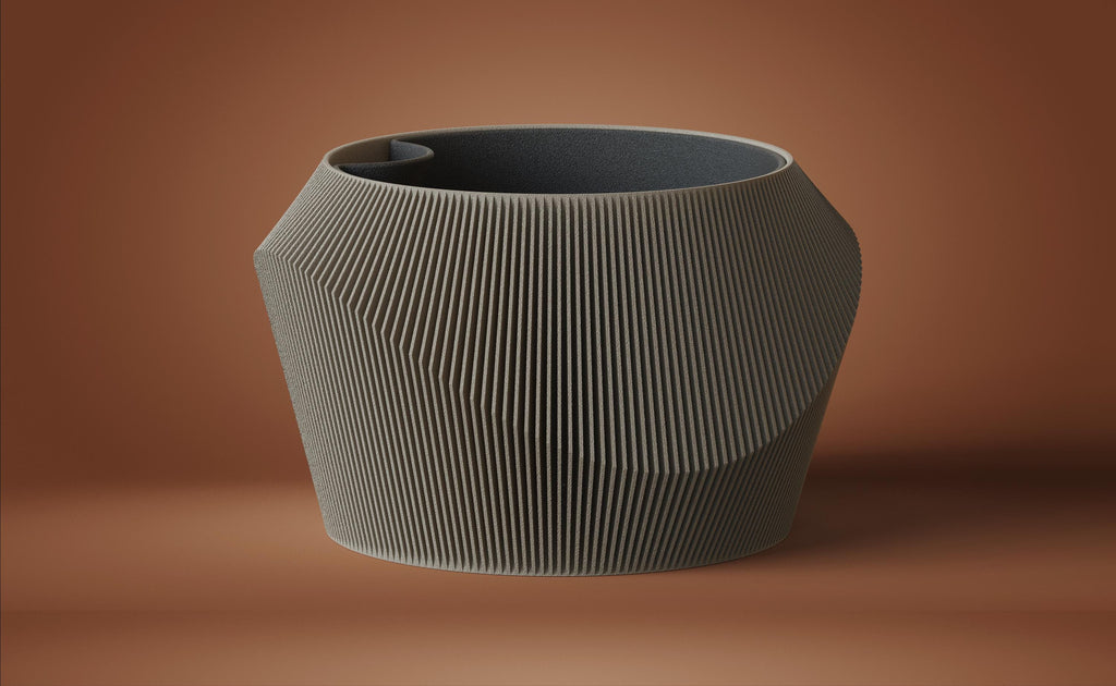 Wavy Facade Self-Watering Planters, 3D printed in PLA, view 4 of 12