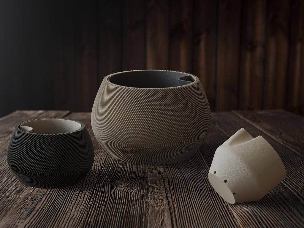 ZenFlow Self-Watering Planter, 3D printed in PLA