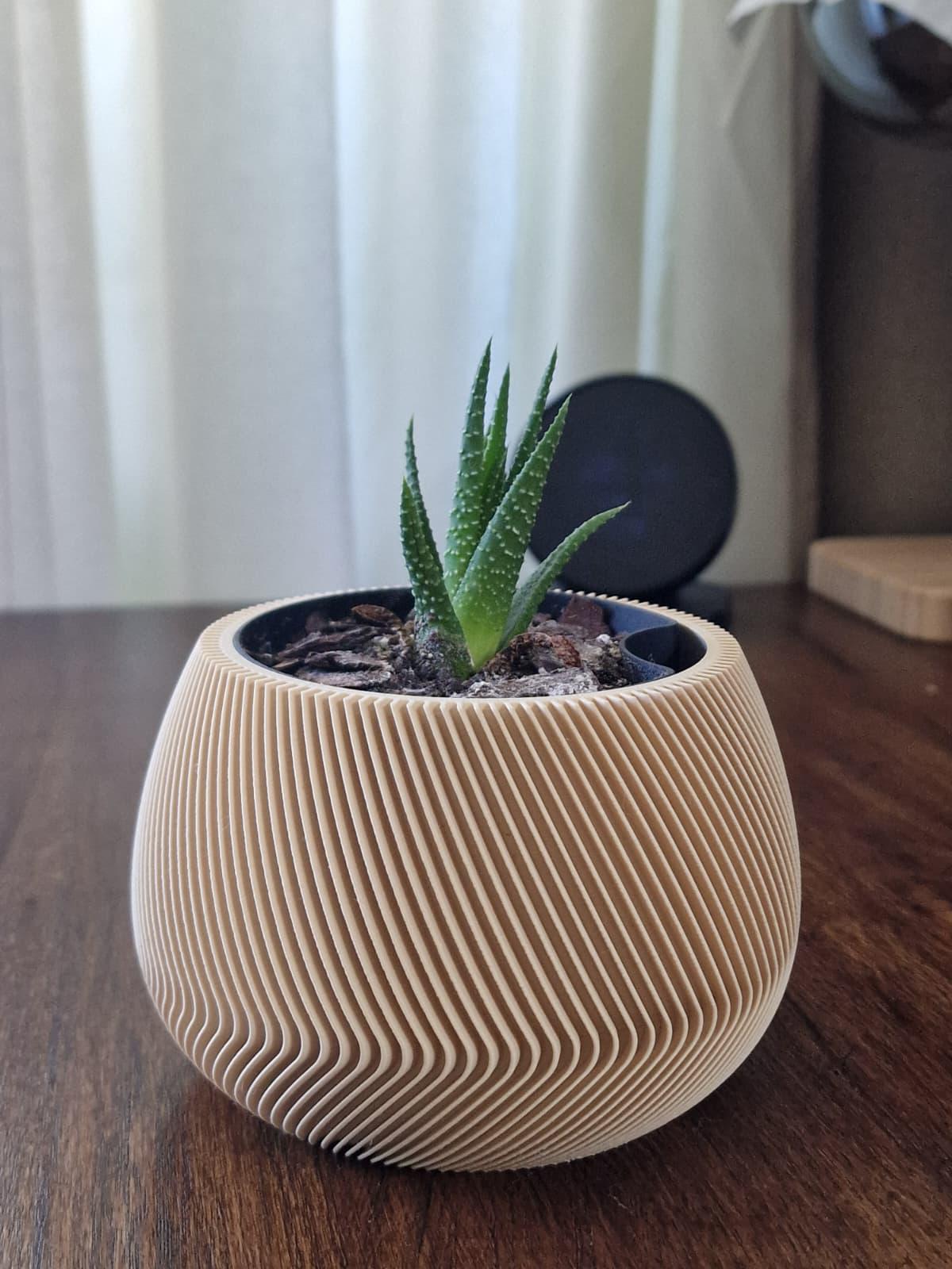 ZenFlow Self-Watering Planter, 3D printed in PLA, view 4 of 14