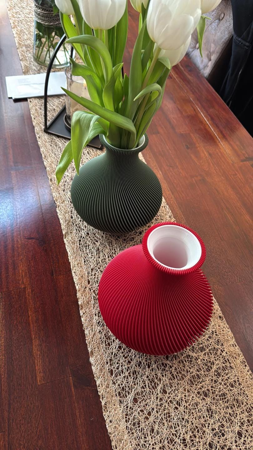Velvet Petal Sculptural Vase, 3D printed in PLA, view 7 of 12