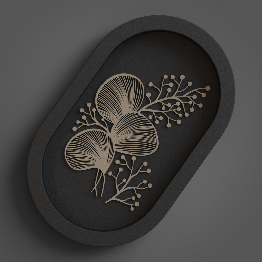 Japandi Leaf Wall Art, 3D printed in PLA, view 5 of 9