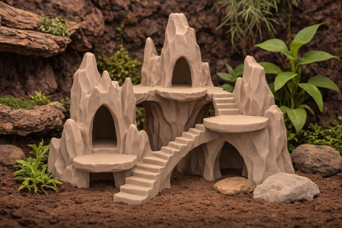 Craggy Mountain Rock Fortress Hide, 3D printed in PETG, view 2 of 3