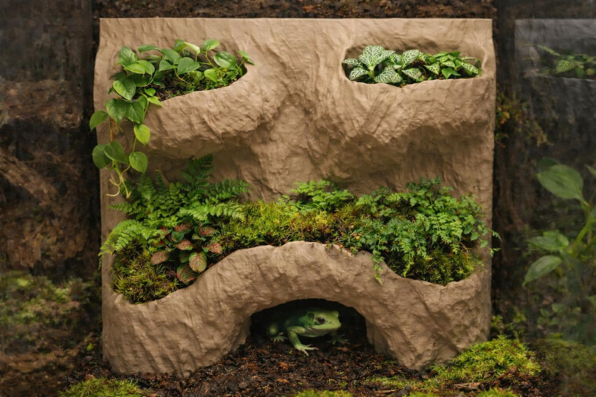 Rock Wall with Planters 3D Background, 3D printed in PETG Main image