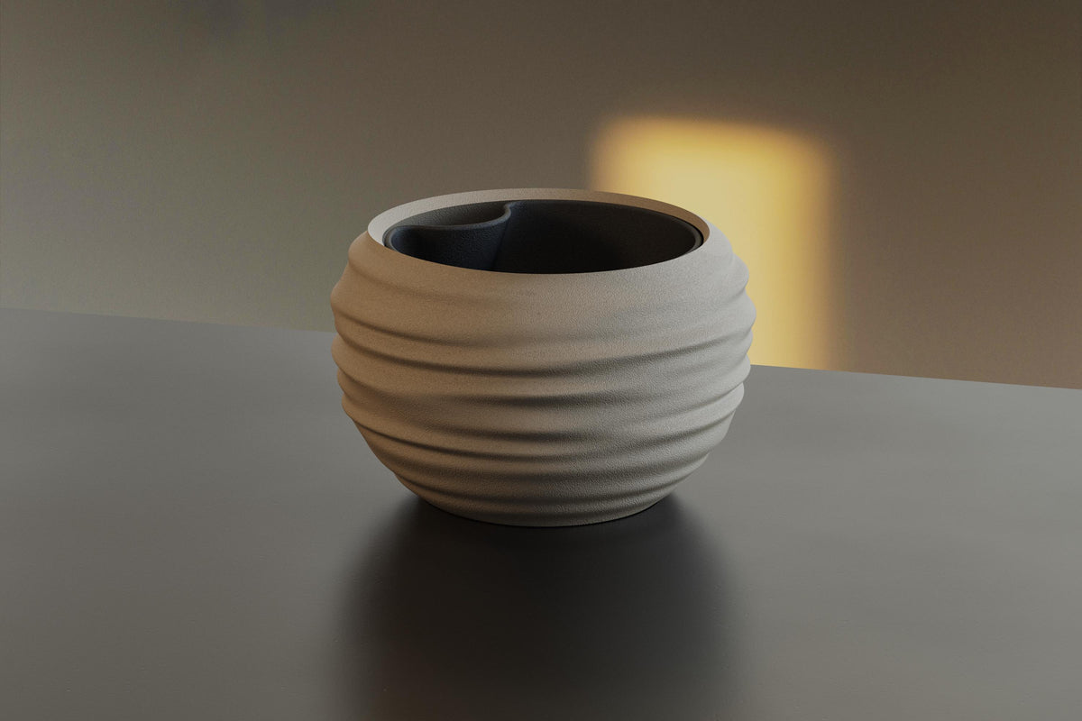Modern Wave Self-Watering Planter, 3D printed in PLA, view 5 of 10