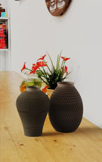 Faceted Mesh Vase, 3D printed in PLA, view 4 of 5
