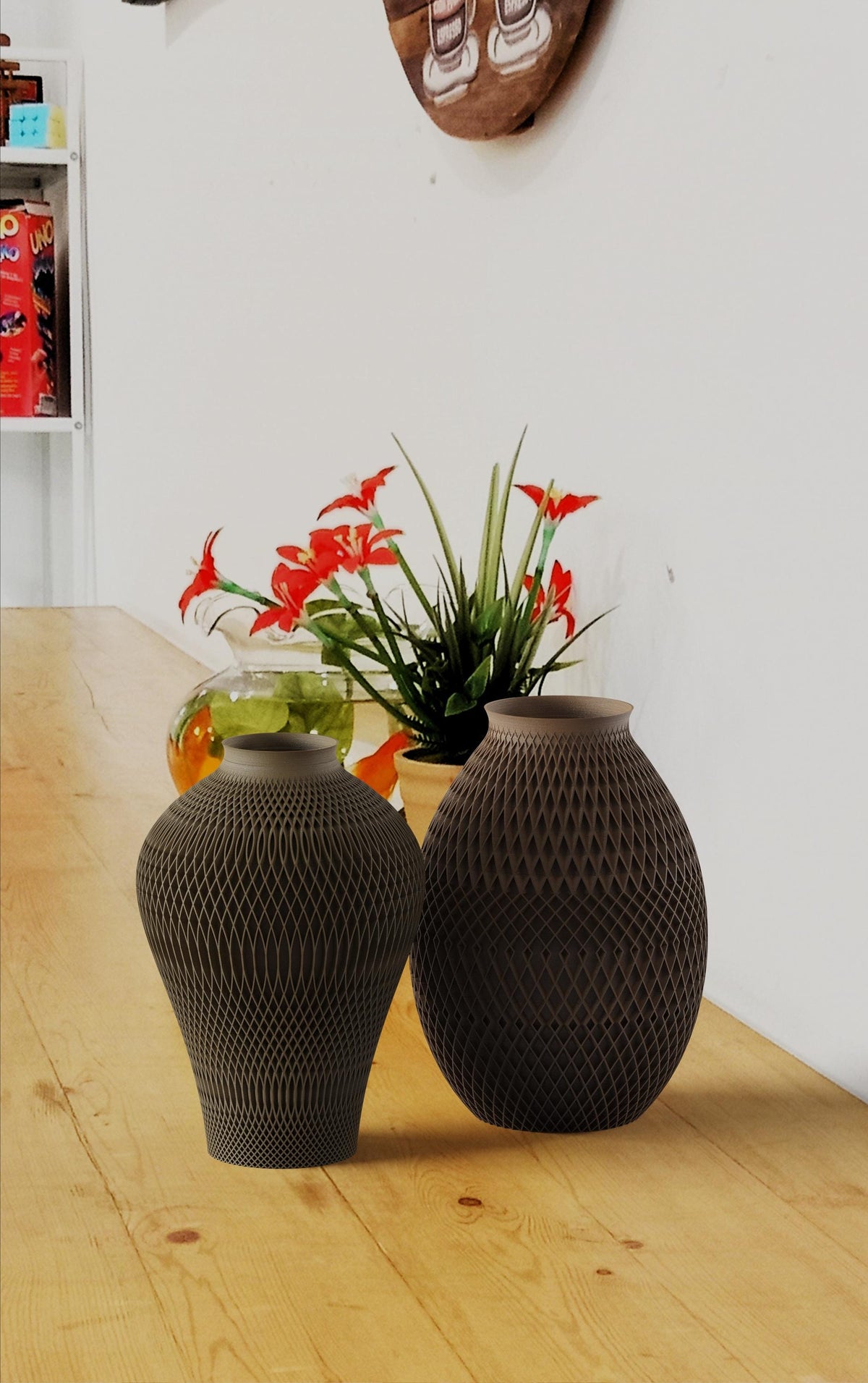 Wabi-Sabi Parametric Mesh Vase, 3D printed in PLA, view 7 of 9