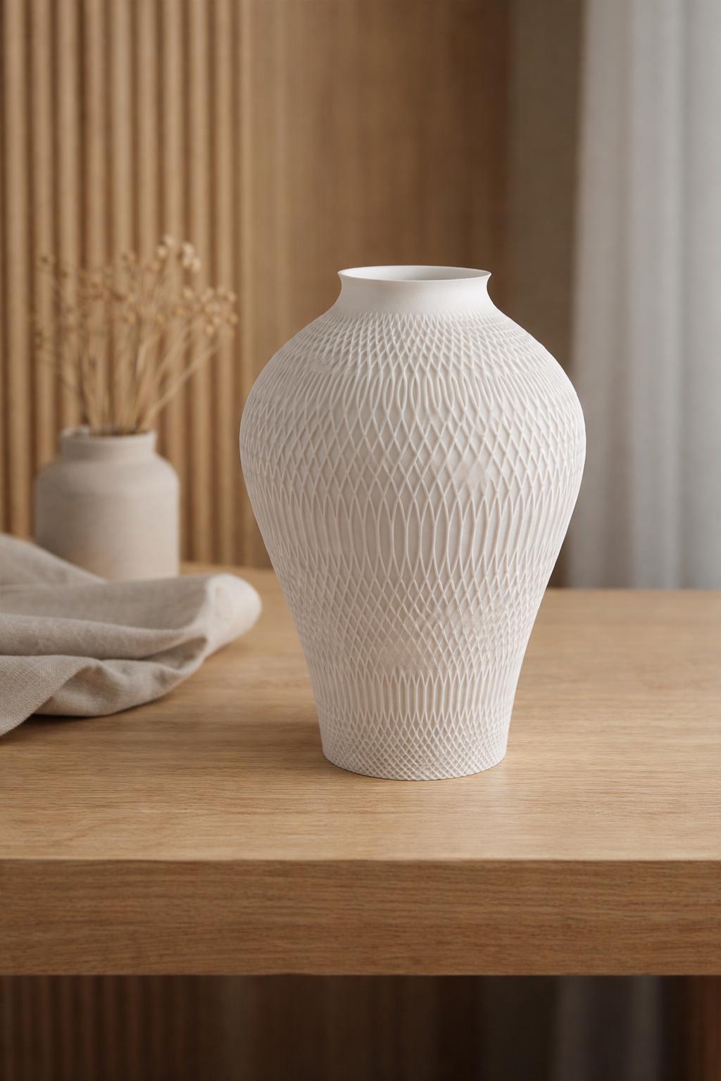 Wabi-Sabi Parametric Mesh Vase, 3D printed in PLA, view 2 of 9