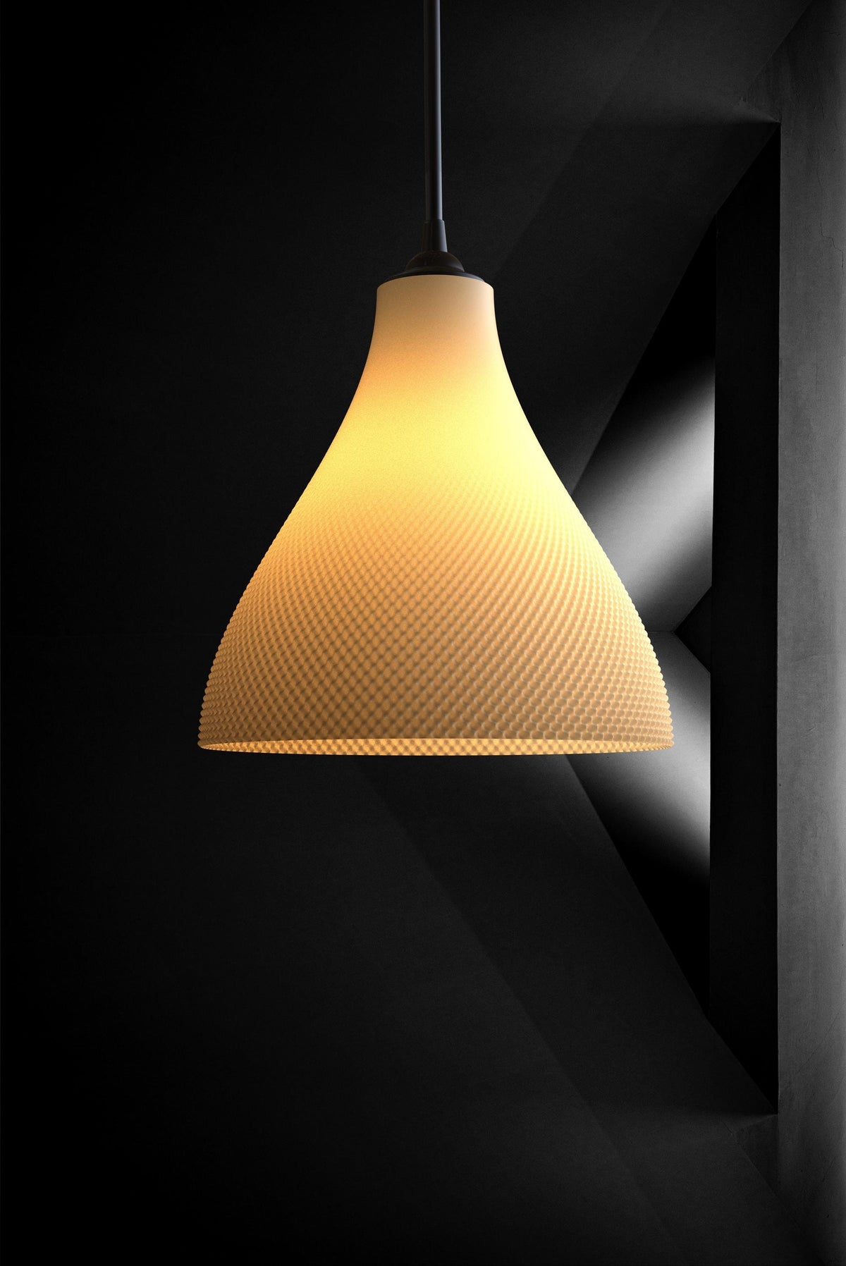 Convexa Pendant Lampshade for IKEA, 3D printed in PLA, view 3 of 10