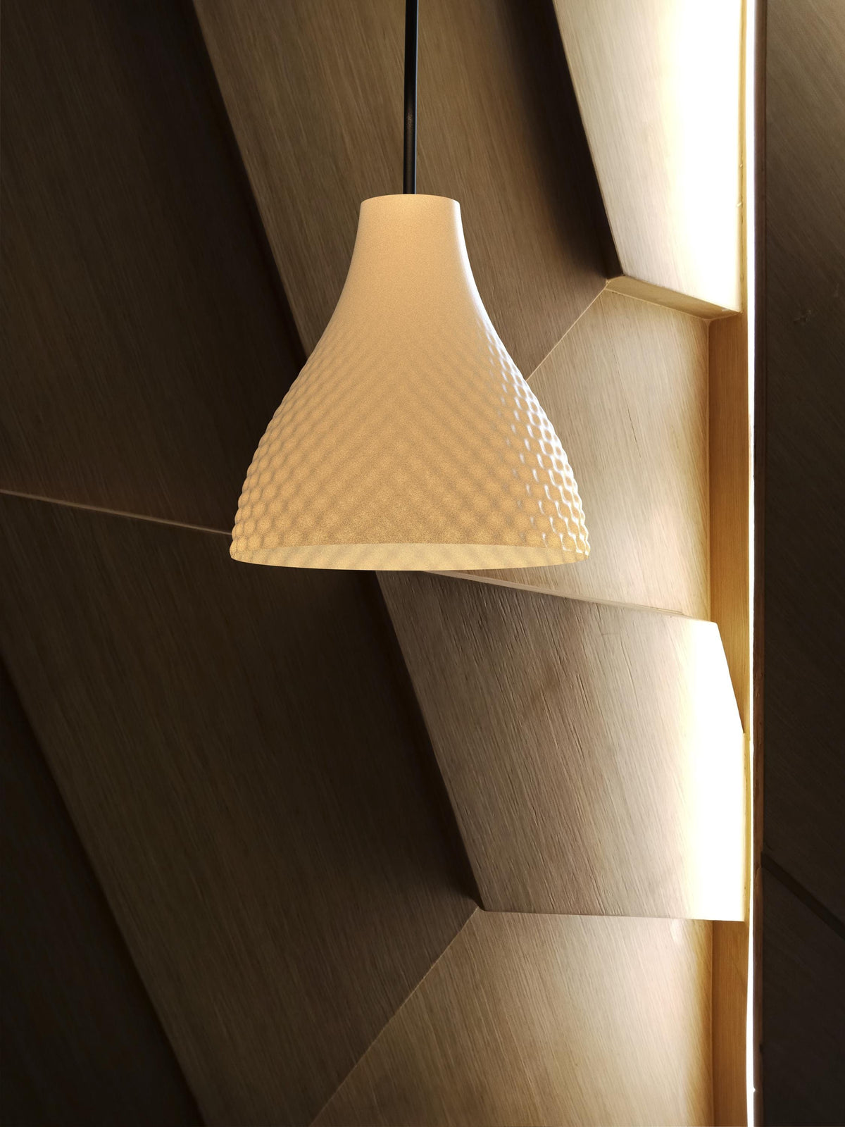 Convexa Pendant Lampshade for IKEA, 3D printed in PLA, view 6 of 10