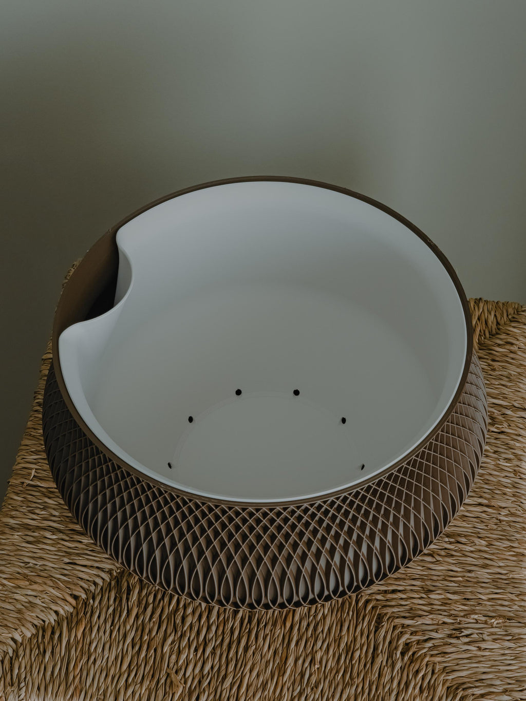 Woven Texture Self-Watering Planter, Style II, 3D printed in PLA, view 6 of 8