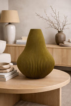 Sculpted Wave Rib Vase, 3D printed in PLA