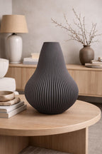 Sculpted Wave Rib Vase, 3D printed in PLA, view 4 of 6