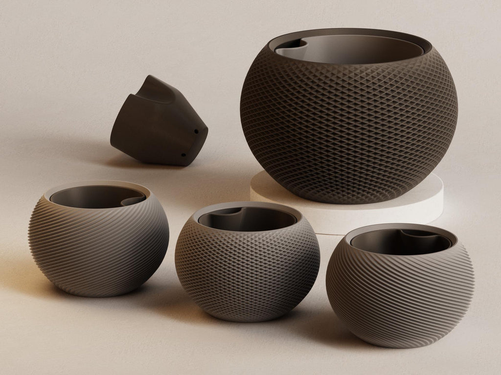 Sfera Self-Watering Planter, Collection 2, 3D printed in PLA