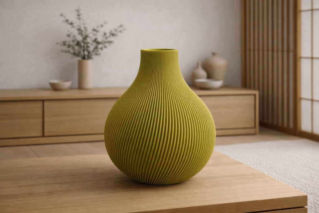 Monumental Wave Rib Vase, 3D printed in PLA, view 3 of 8