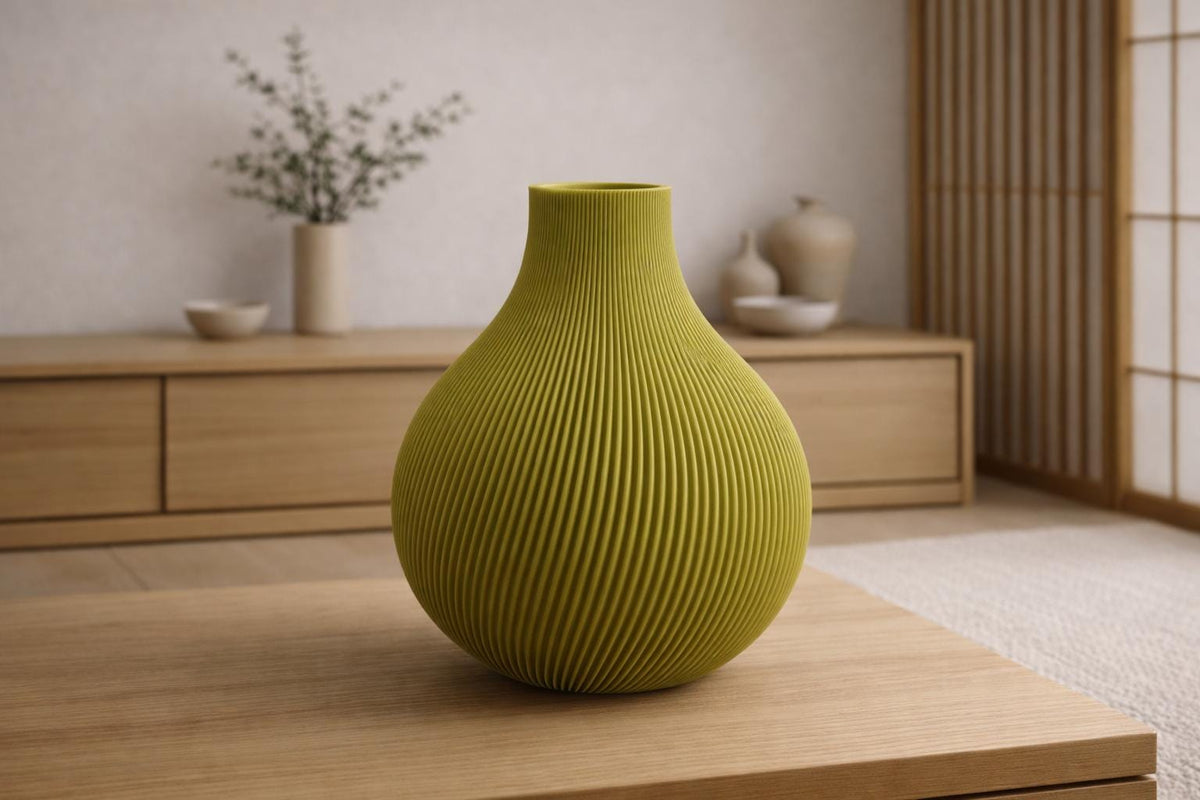 Monumental Wave Rib Vase, 3D printed in PLA, view 3 of 8