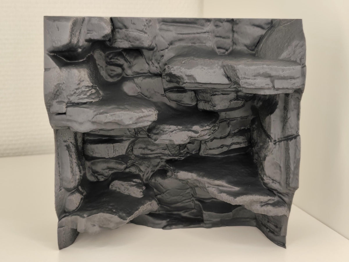 Rocky Stone Cliff 3D Background, Style II, 3D printed in PETG, view 4 of 7