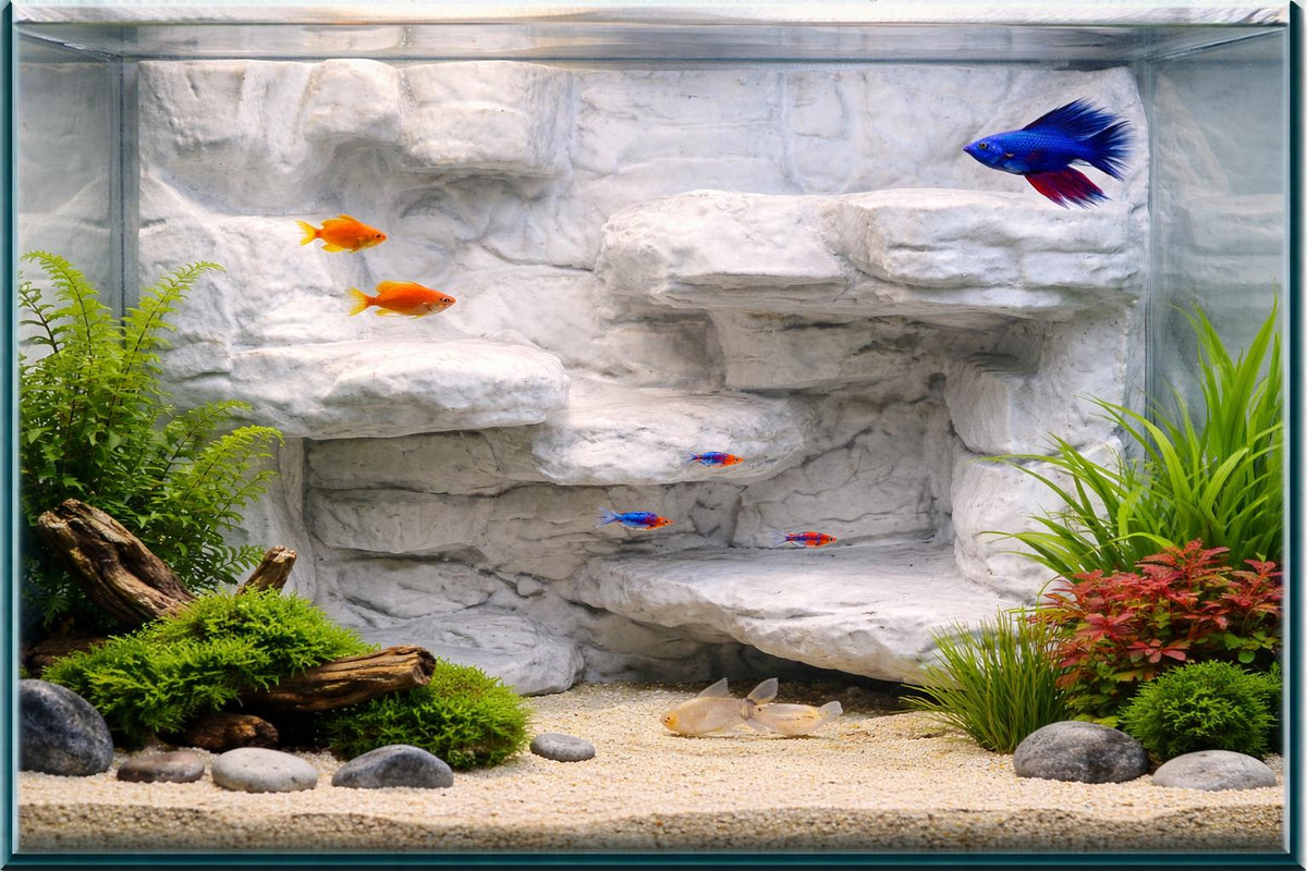 Rocky Stone Cliff 3D Background, Style II, 3D printed in PETG, for terrariums, vivariums and aquariums