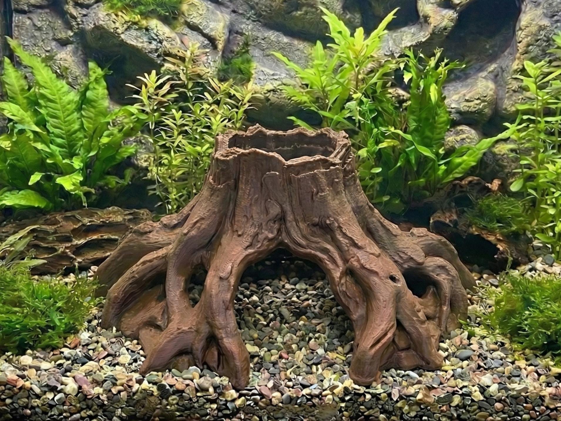 Root Tree Stump Cave Hide | Aquarium, Vivarium and Terrarium Decor Secondary image