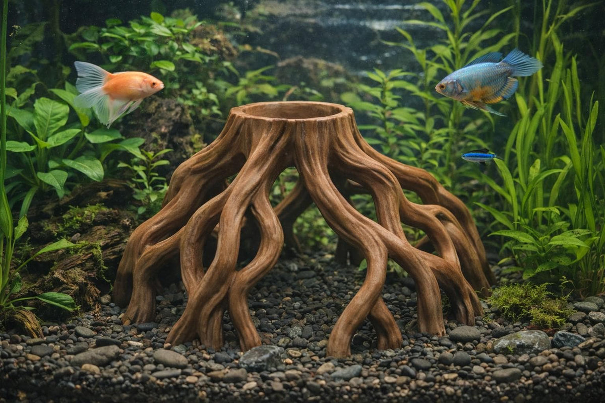 Mangrove Root Cave Hide, 3D printed in PETG, for reptiles, amphibians and fish